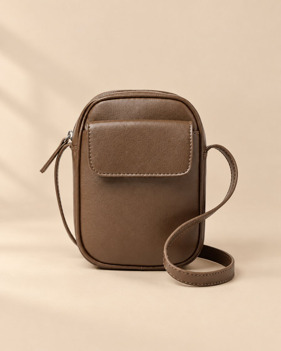 Aphrodite Crossbody Tas – Koffiebruin