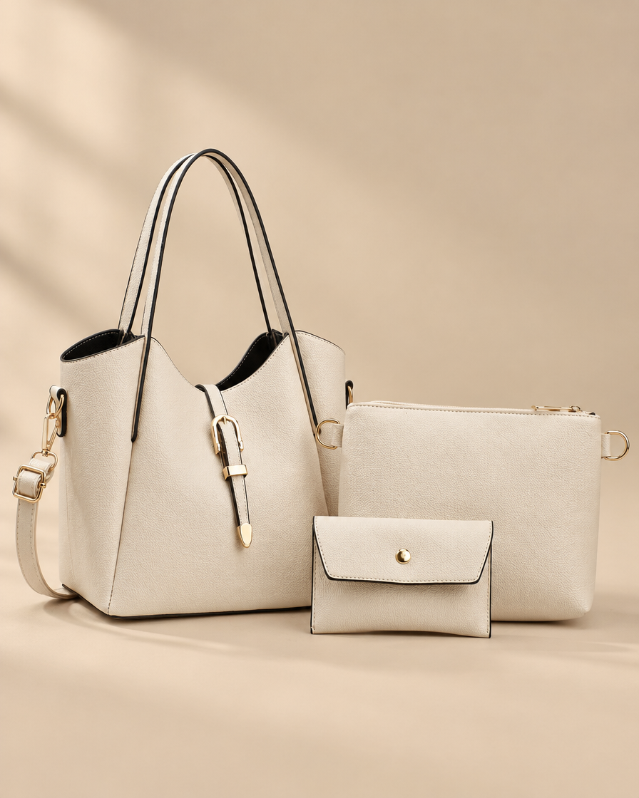 Hera Tote Bag Set (3-delig) – Crème