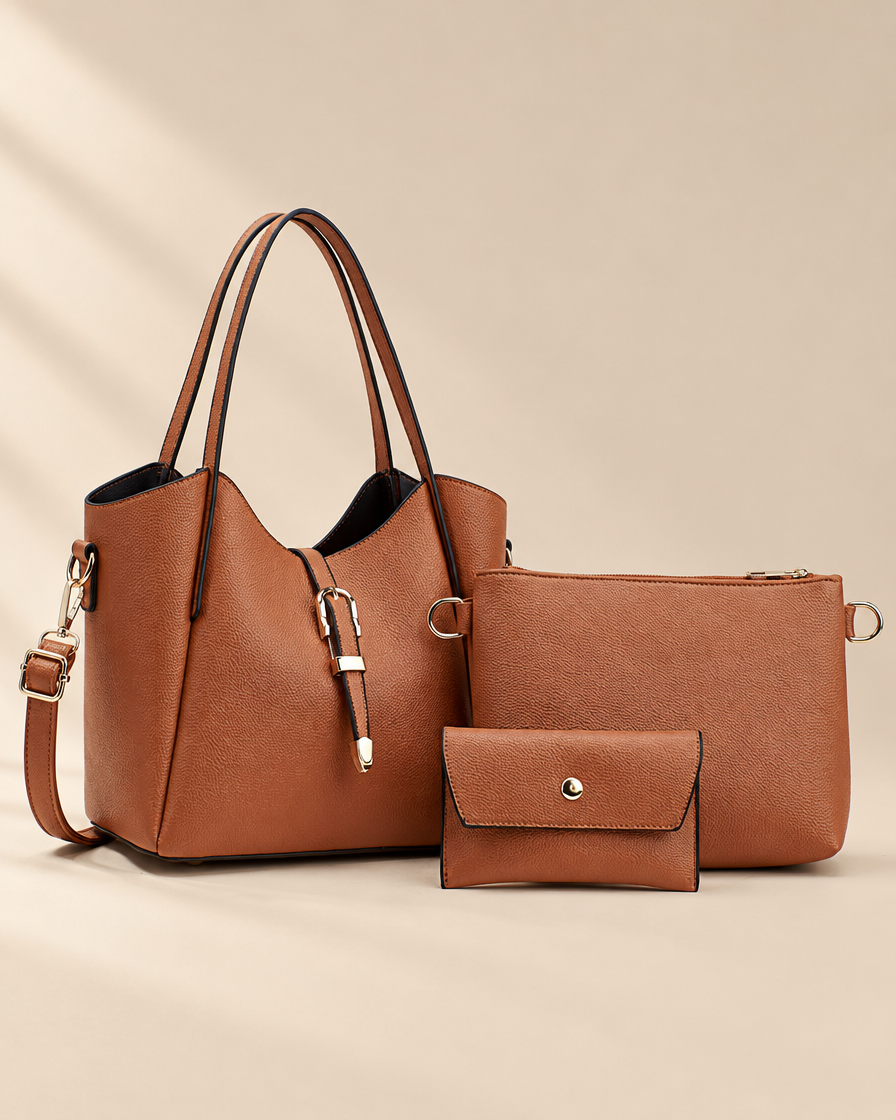 Hera Tote Bag Set - brown