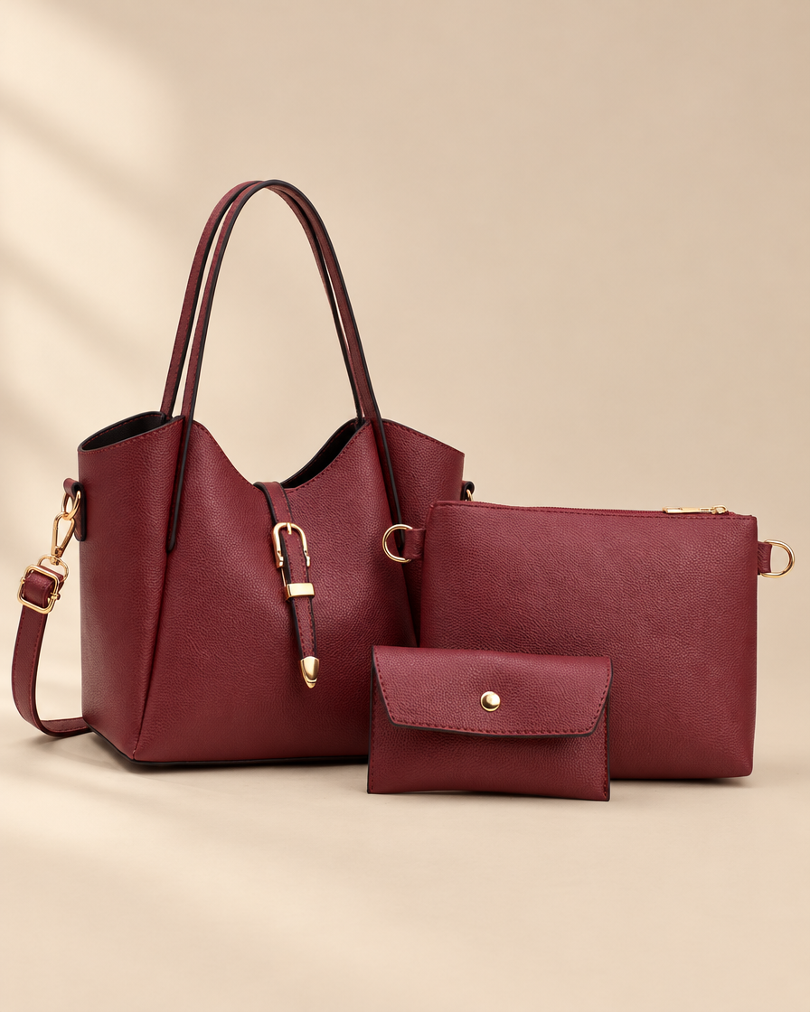 Hera Tote Bag Set (3-delig) – Bordeaux