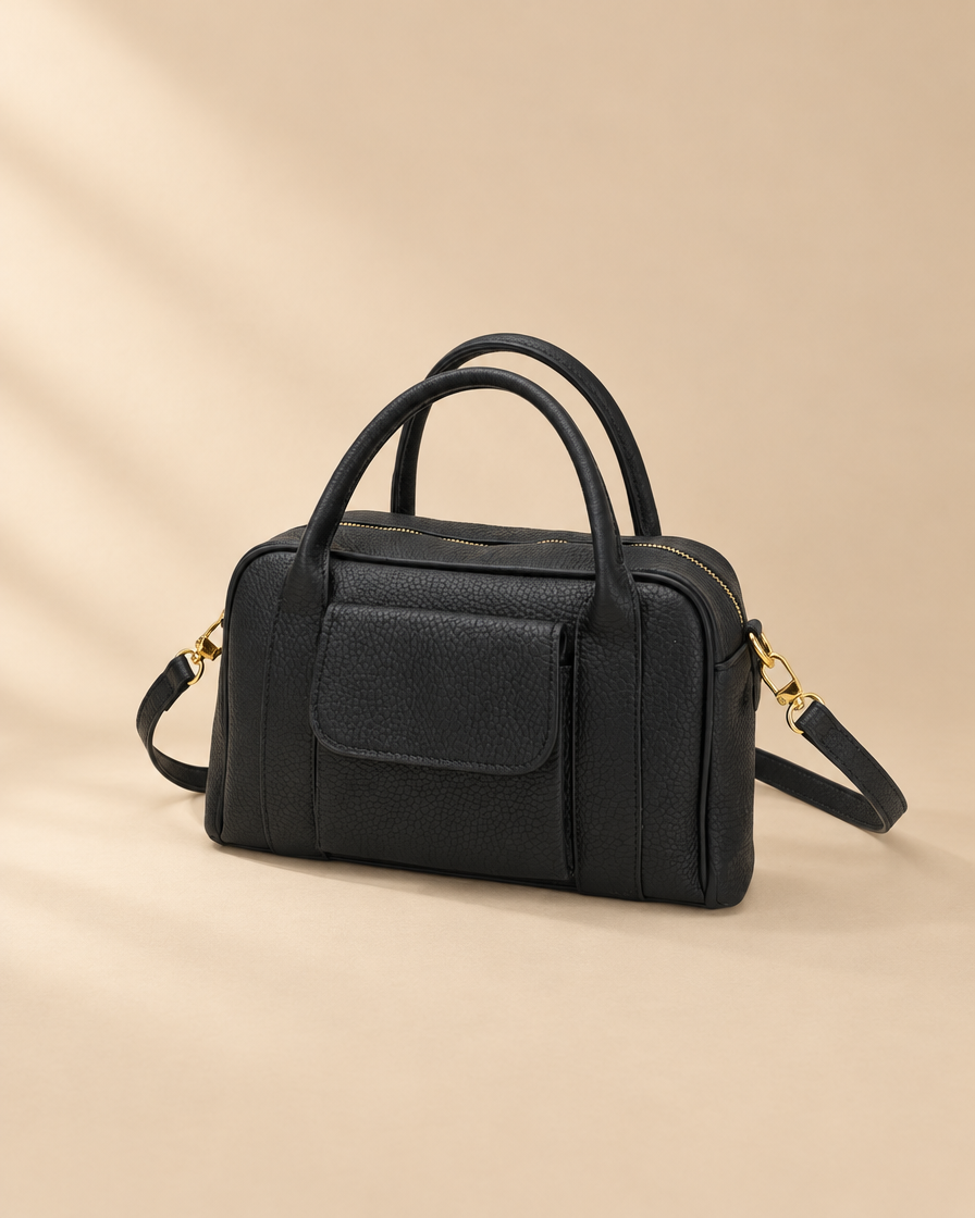 Phoebe Leather Handbag - black