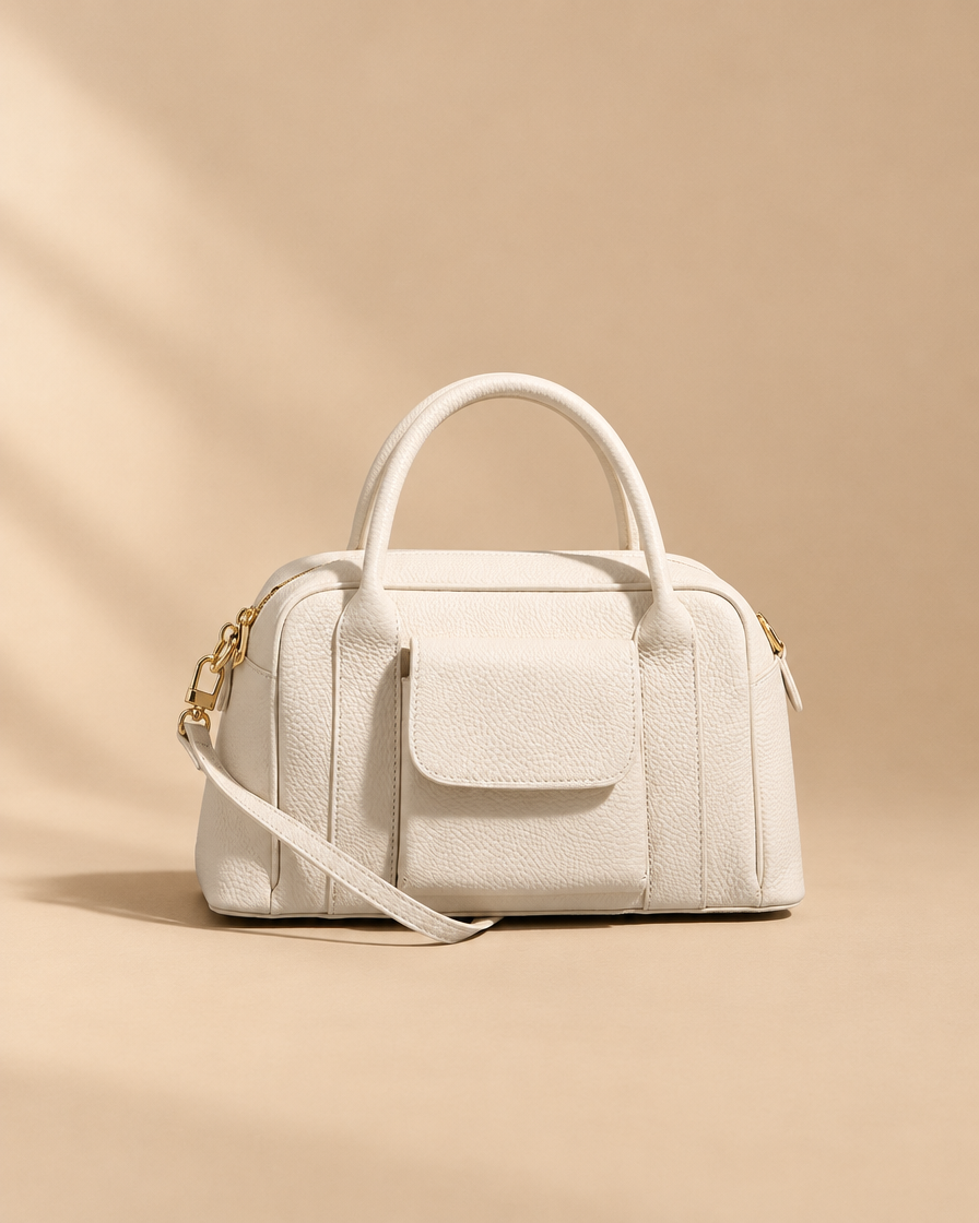 Phoebe Leather Handbag - white