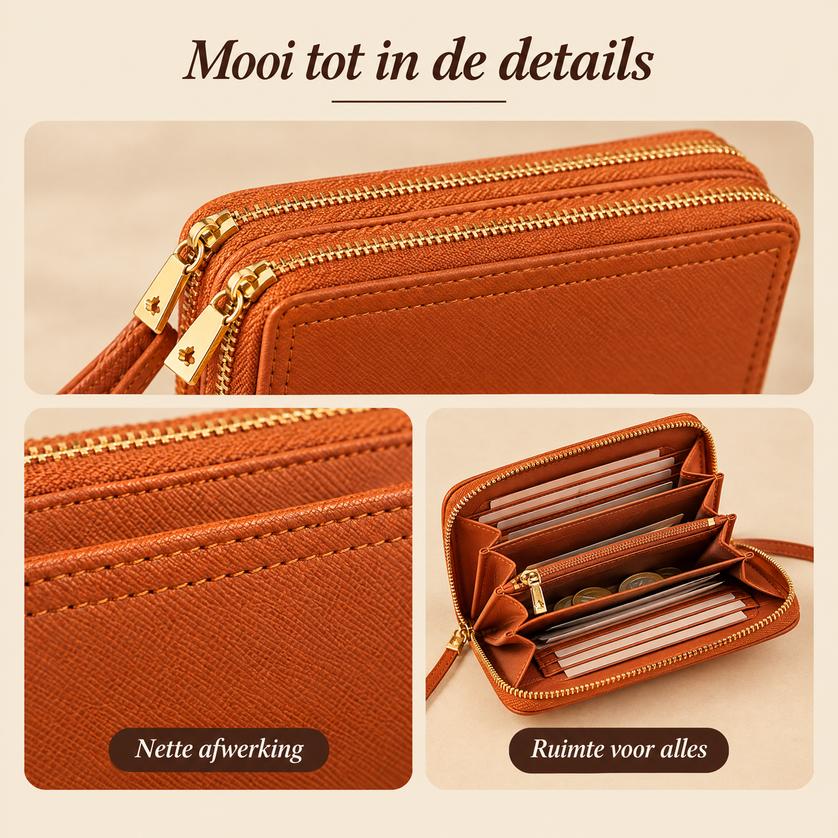 Bali Crossbody Portemonnee – details van dichtbij