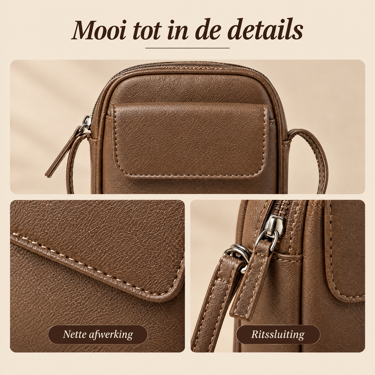 Aphrodite Crossbody Tas – details van dichtbij
