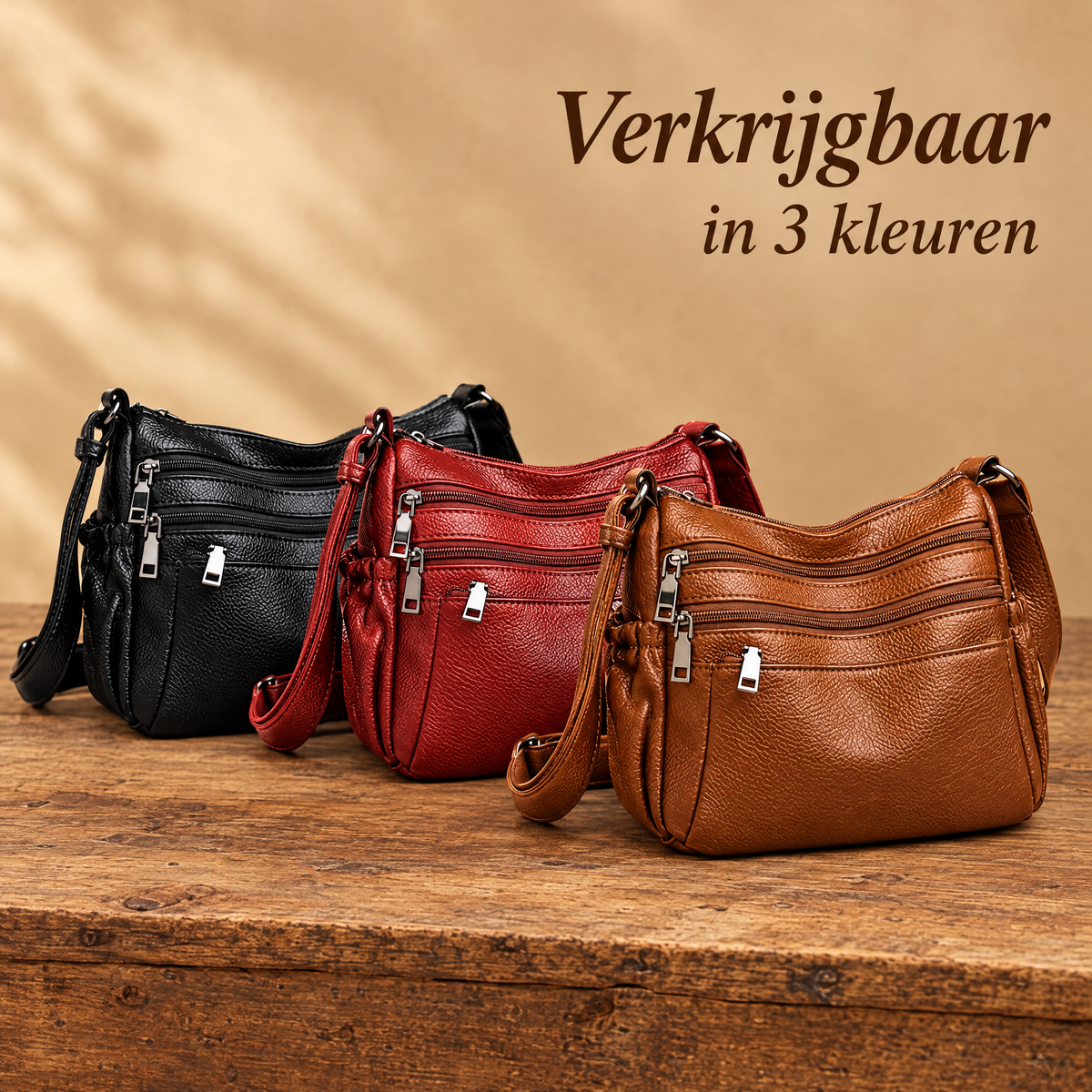 Eris Leren Schoudertas – in alle kleuren
