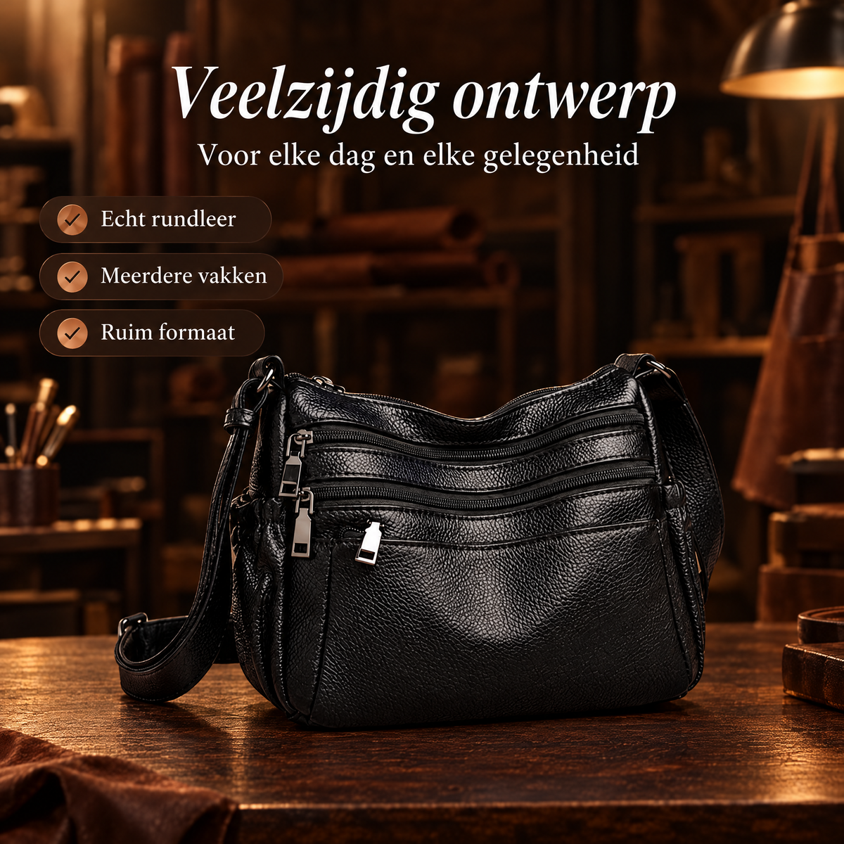 Eris Leren Schoudertas – kenmerken