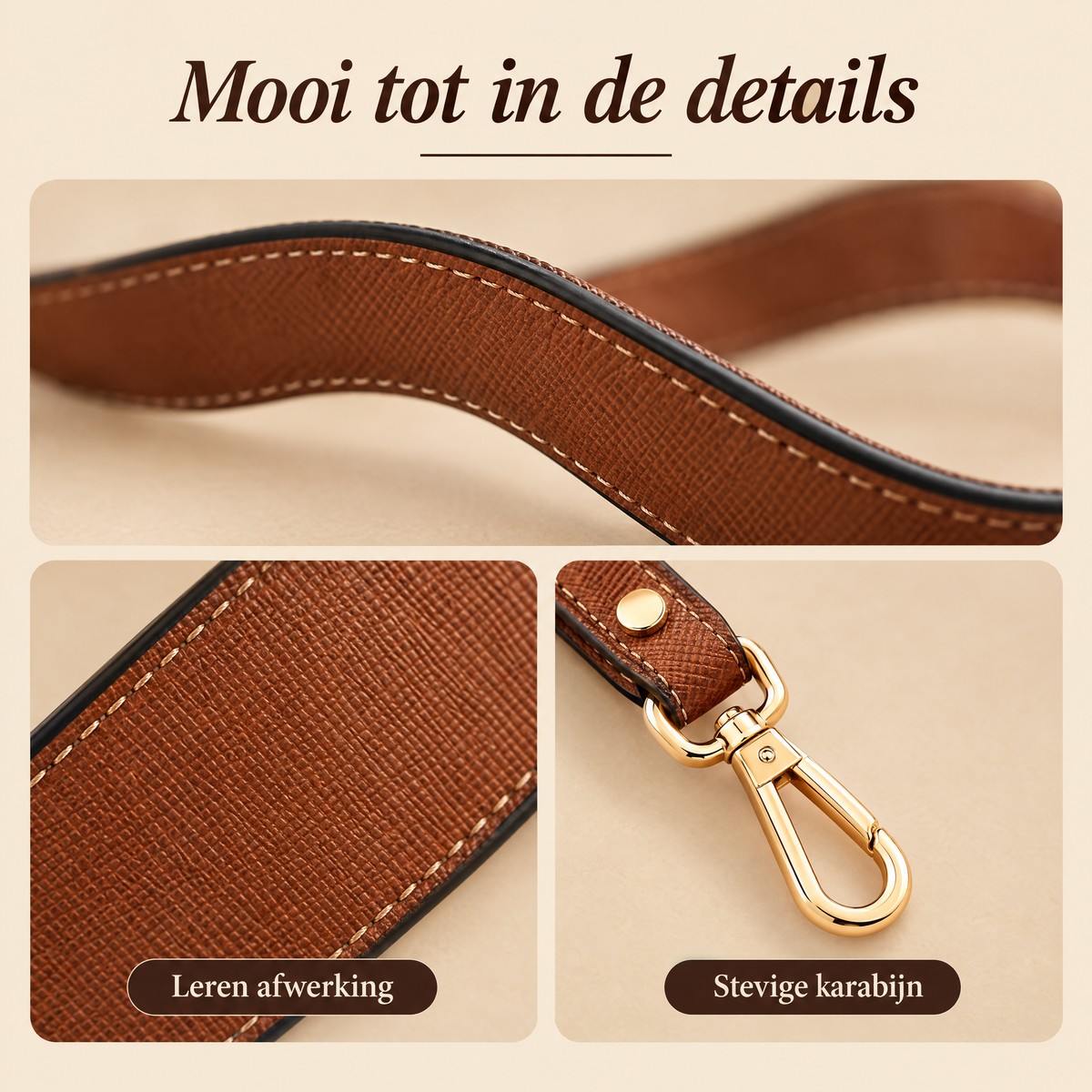 Manto Leren Tasband – details van dichtbij