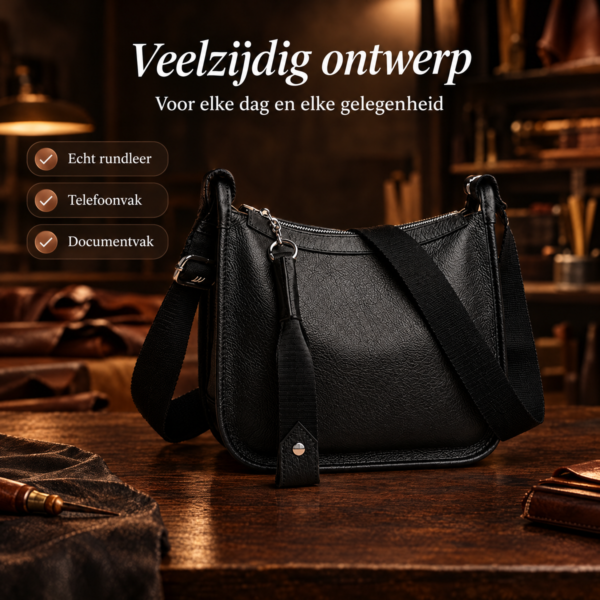 Doris Leren Schoudertas – kenmerken