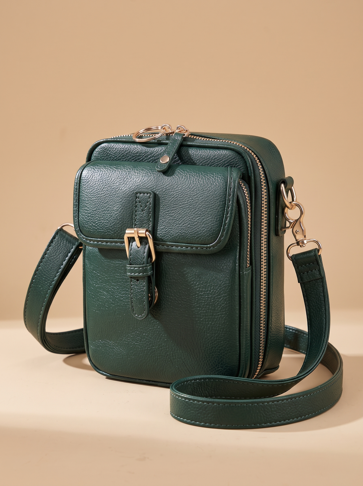 De Ruimste Crossbodytas, groen, schuin van voren