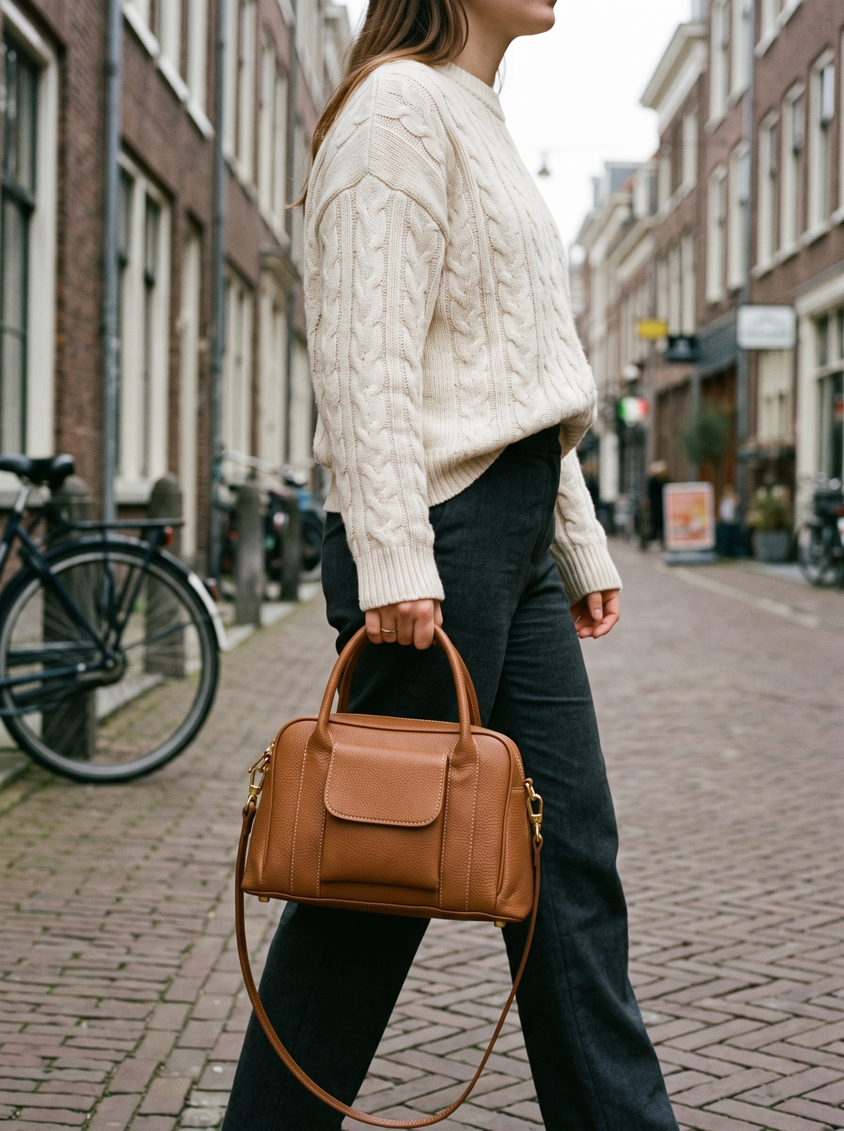 Phoebe Leren Handtas