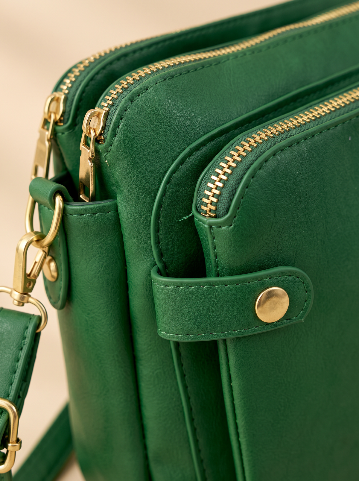 Bali Crossbody Tas, groen, van dichtbij