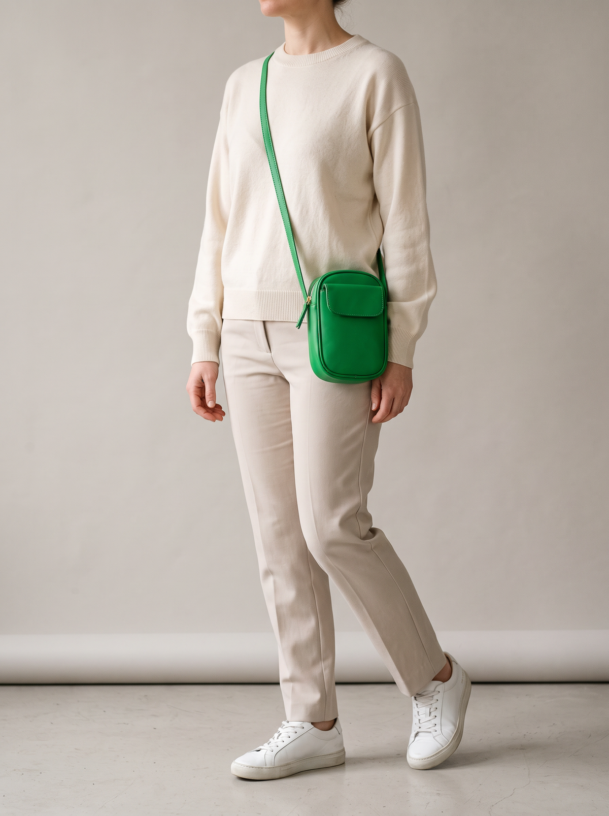 Aphrodite Crossbody Tas, groen, ten voeten uit