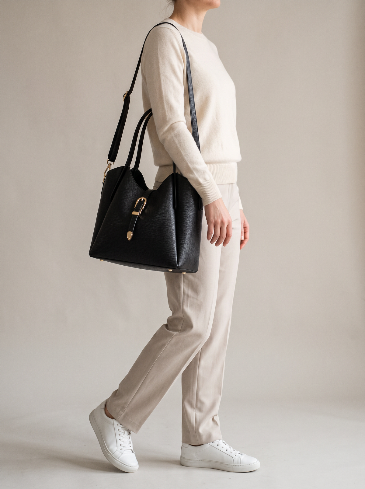 Hera Tote Bag Set (3-delig), zwart, ten voeten uit