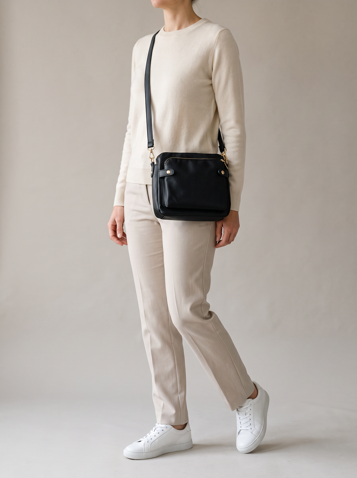 Bali Crossbody Tas, zwart, ten voeten uit